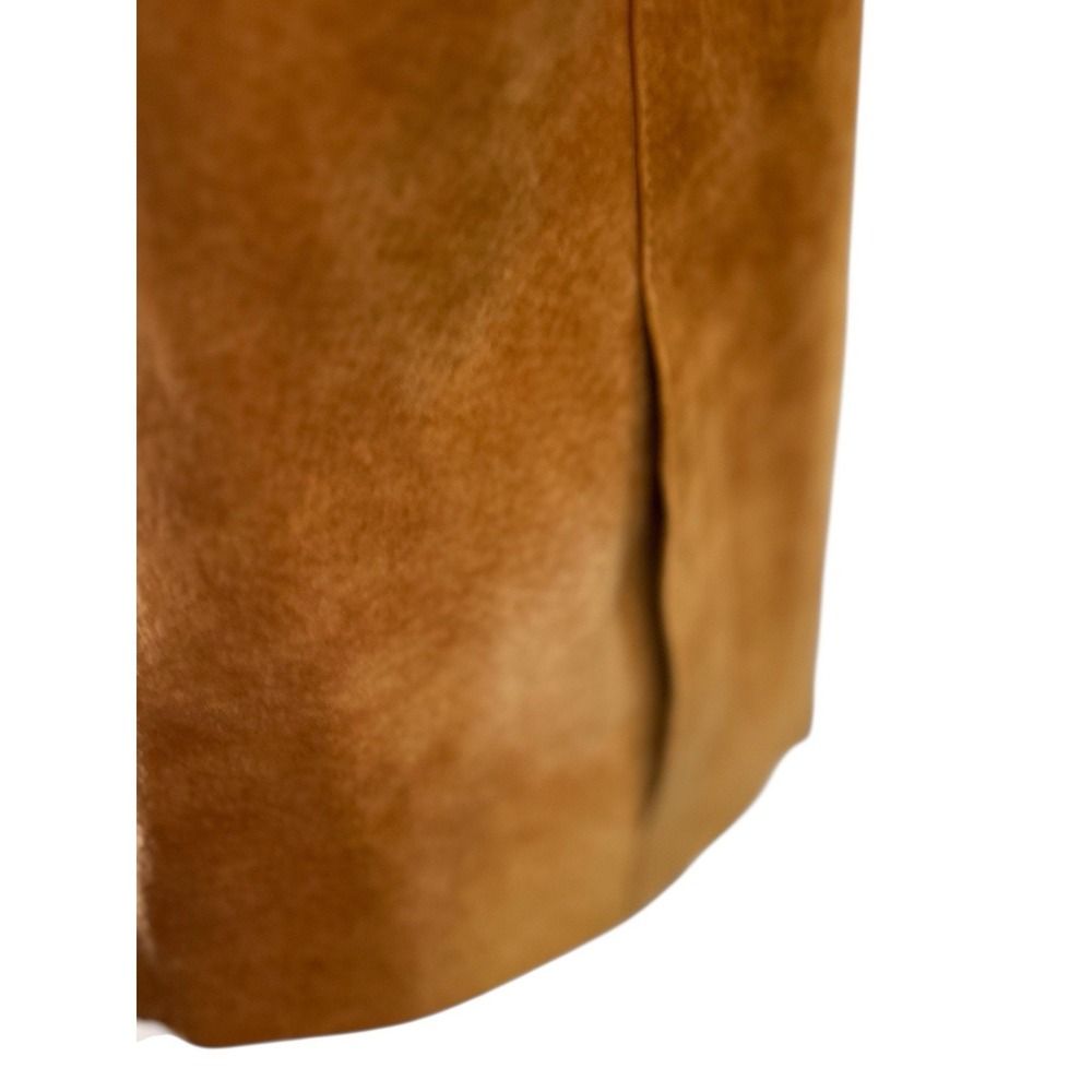 Vtg Fur Collar Suede Leather Camel Brown Jacket Boho Cowgirl Moto Size Small - Picture 8 of 14